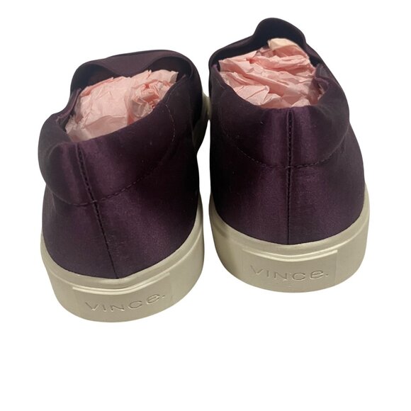 Vince Corbin Slip-On Satin Sneaker in Aubergine Plum Purple Size 7 NWOB - Picture 5 of 8